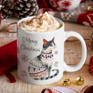 Caneca De Café Feliz Natal Feliz Natal Amantes de Gato Louco
