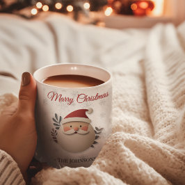 Caneca De Café Feliz Natal - Feriado de Nome Personalizado