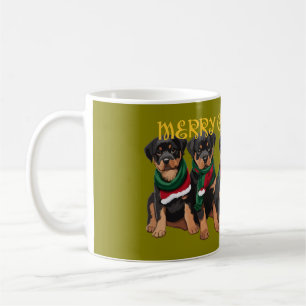 Caneca De Café Feliz Natal Festivo de Cachorrinhos