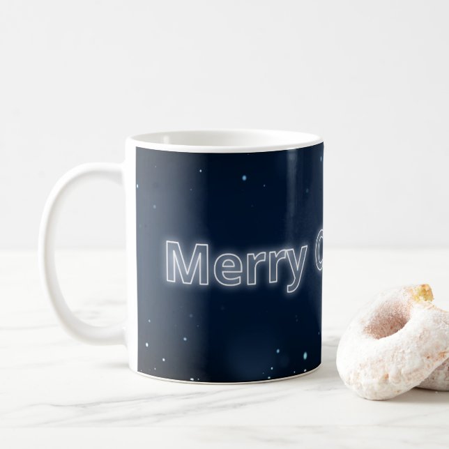 Caneca De Café Feliz Natal Flocos de Neve Grelha de Neve (Com Donut)