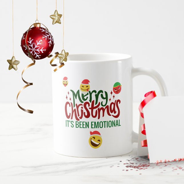 Caneca De Café Feliz Natal Foi Engraçado EMOJI (Criador carregado)