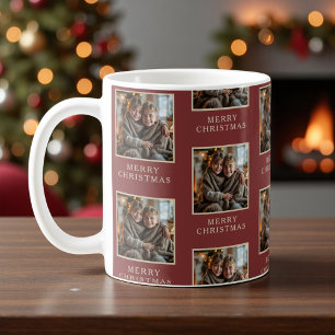 Caneca De Café Feliz Natal Foto Vermelha de Férias