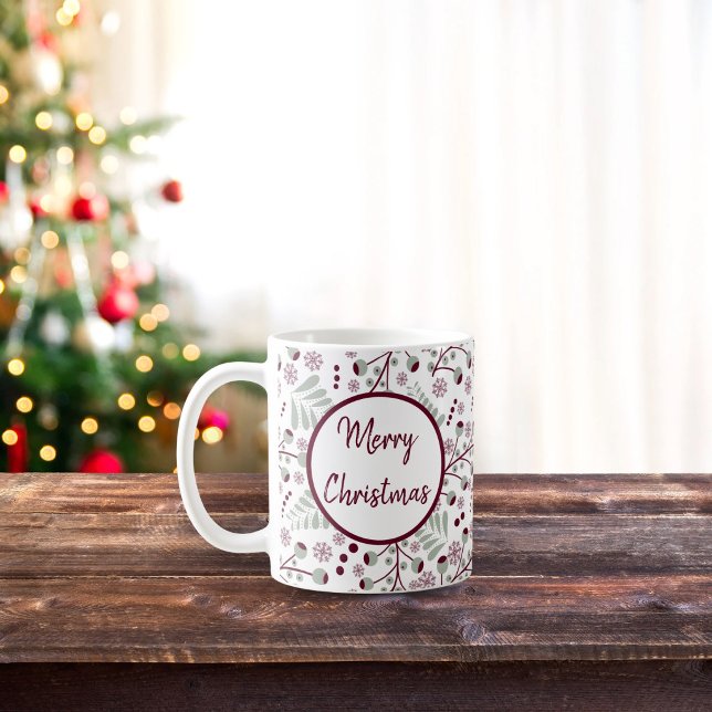 Caneca De Café Feliz Natal Frutas Vermelhas  (Criador carregado)