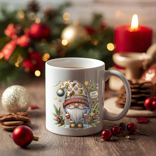 Caneca De Café Feliz Natal Gnomo (Criador carregado)