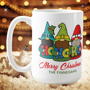 Caneca De Café Feliz Natal Gnomos Cachinhos Personalizados