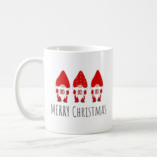 Caneca De Café Feliz Natal Gnomos Café Mug (Esquerda)