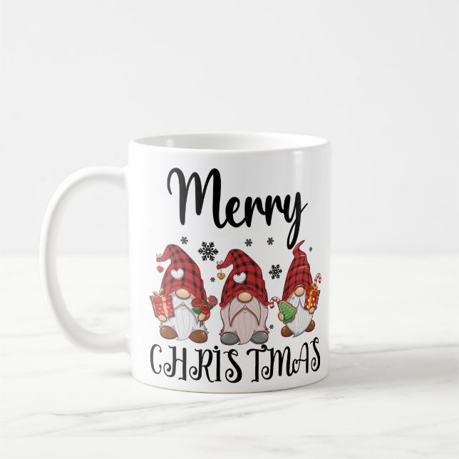 Caneca De Café Feliz Natal Gnomos de Natal (Esquerda)