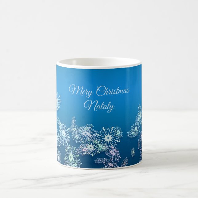 Caneca De Café Feliz Natal. Greeting.Name. (Centro)