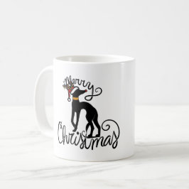 Caneca De Café Feliz Natal Greyhound Reindeer