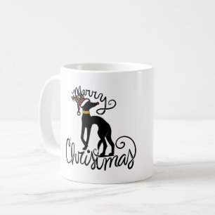 Caneca De Café Feliz Natal Greyhound Reindeer
