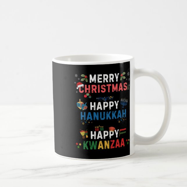 Caneca De Café Feliz Natal Hanukkah Feliz Kwanzaa 10 (Direita)