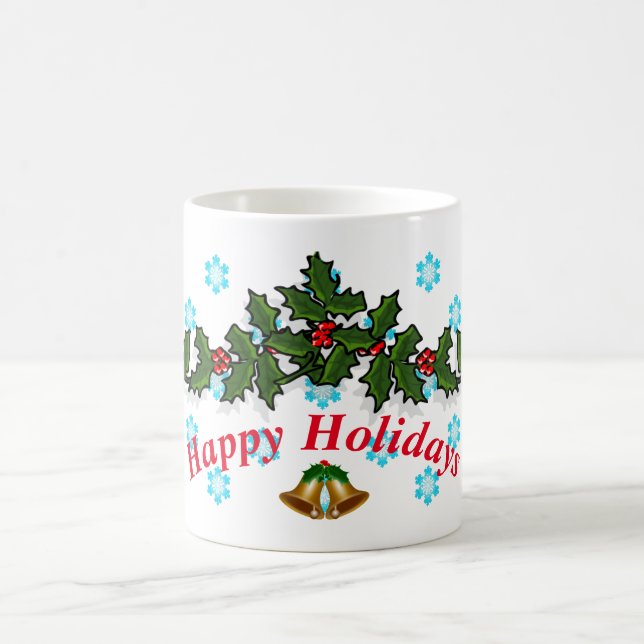 Caneca De Café Feliz Natal Holly Leaf 2017 (Centro)