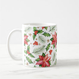 Caneca De Café Feliz Natal Holly Poinsettia Flower Holiday