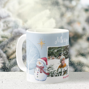 Caneca De Café Feliz Natal Inverno Ilustração Duas Fotos