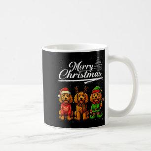 Caneca De Café Feliz Natal Labradoodle Rena Elf Santa Cachorro