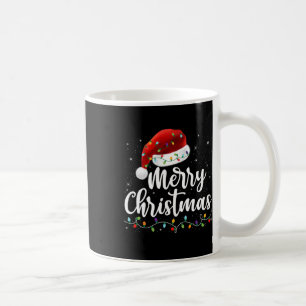 Caneca De Café Feliz Natal Luz Vermelha Santa Hat Família Xmas M
