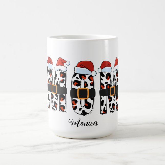 Caneca De Café Feliz Natal mamãe Nome personalizado (Centro)