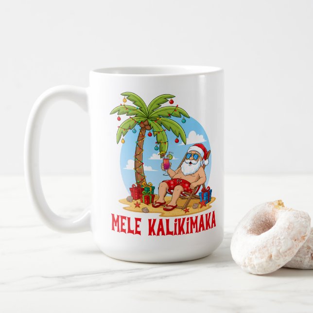 Caneca De Café Feliz Natal Mele Kalikimaka (Com Donut)