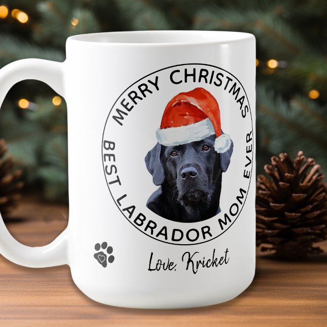 Caneca De Café Feliz Natal Melhor Labrador Mãe Negra (Criador carregado)