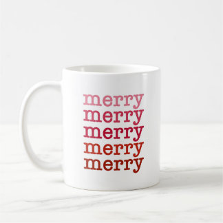 Caneca De Café Feliz Natal Mug Pink Ombre