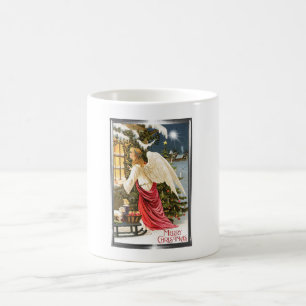 Caneca De Café Feliz Natal Natal vintage Angel Design