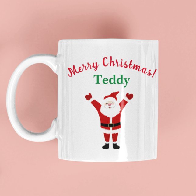 Caneca De Café Feliz Natal Nome dos Papais noeis Felizes (Criador carregado)