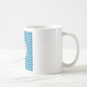 Caneca De Café Feliz Natal Padrão Sem Costura Textura Azul