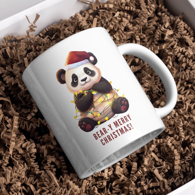 Caneca De Café Feliz Natal! Panda Mug! (Criador carregado)