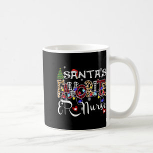 Caneca De Café Feliz Natal Papai Noel Enfermeira Favorita do ER L