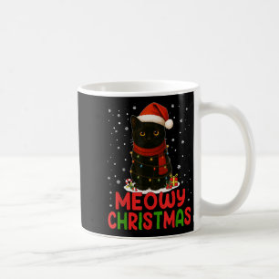 Caneca De Café Feliz Natal Papai Noel Engraçado Gato Negro