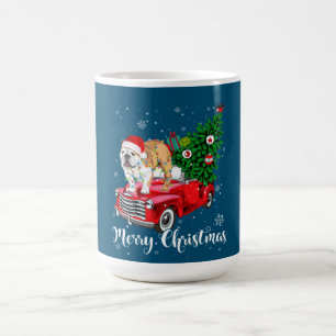 Caneca De Café Feliz Natal Papais noeis de Bulldog Inglês Red Tru