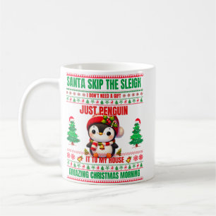 Caneca De Café Feliz Natal Para O Presente Pinguim