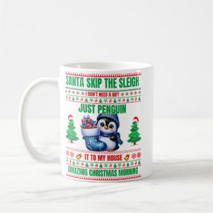 Caneca De Café Feliz Natal Para O Presente Pinguim