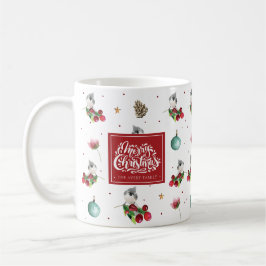 Caneca De Café Feliz Natal Pássaro de inverno Personalizado