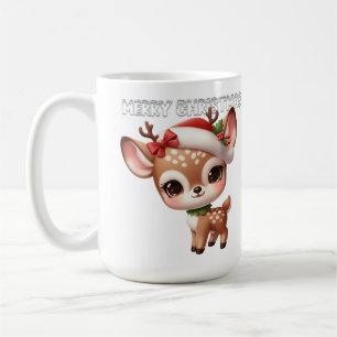 Caneca De Café Feliz Natal pequeno cervo fofo