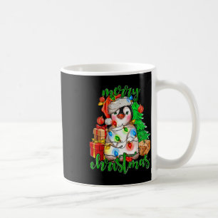 Caneca De Café Feliz Natal Pinguim Luz Santa Hat Funn