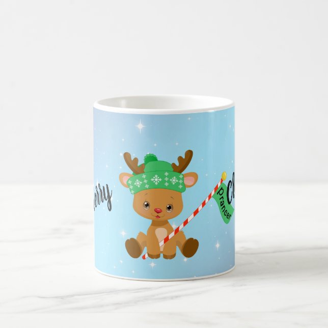 Caneca De Café Feliz Natal Prancer Reindeer (Centro)