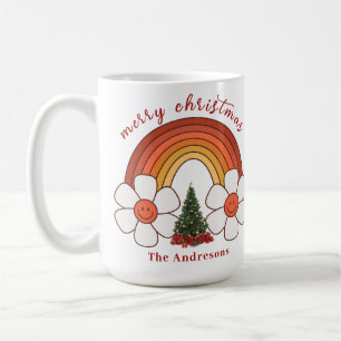 Caneca De Café Feliz Natal Rainbow Personalizado Mug