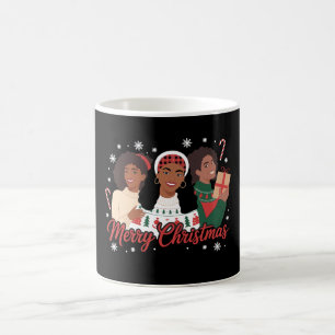 Caneca De Café Feliz Natal Rainha Negra Menina Melanina Africana