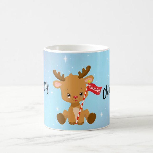 Caneca De Café Feliz Natal Rudolph Reindeer (Centro)
