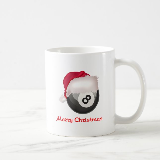 Caneca De Café Feliz Natal Santaball de PoolChick (Direita)