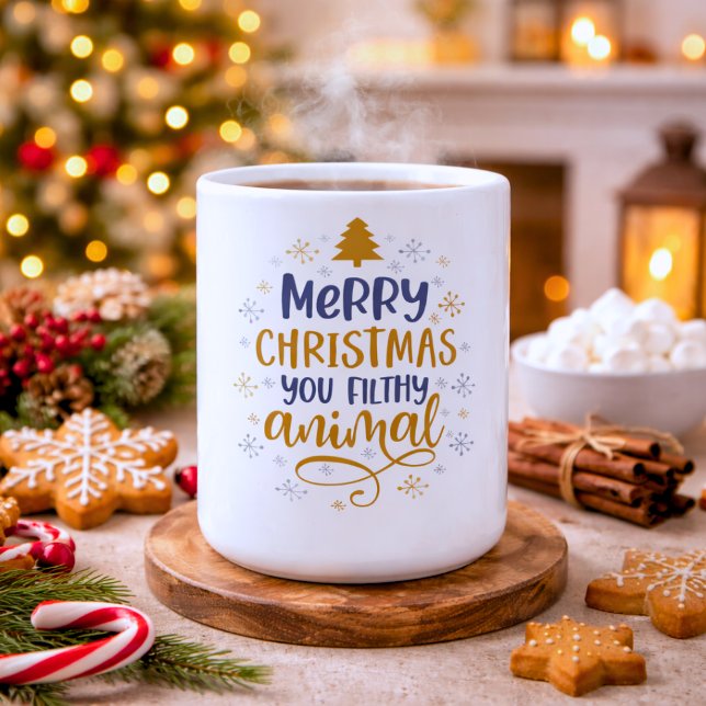 Caneca De Café Feliz Natal, seu Animal Imundo (Criador carregado)