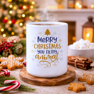 Caneca De Café Feliz Natal Seu Animal Sujo
