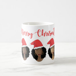 Caneca De Café Feliz Natal, Sombras de Melanina, Mulheres Negras