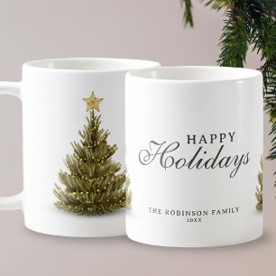 Caneca De Café Feliz Natal Típica de Árvore Feliz