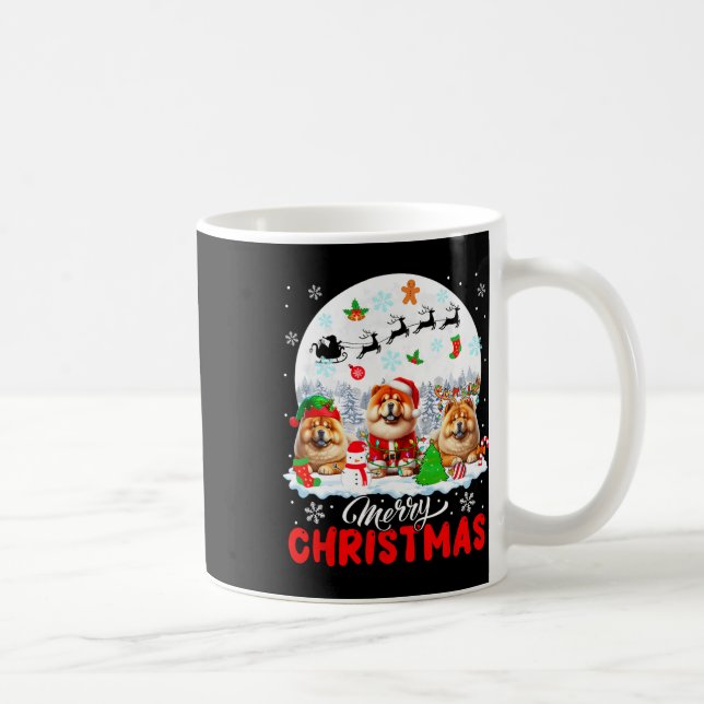 Caneca De Café Feliz Natal Três Papais noeis Elf Reindeer Chow Ch (Direita)
