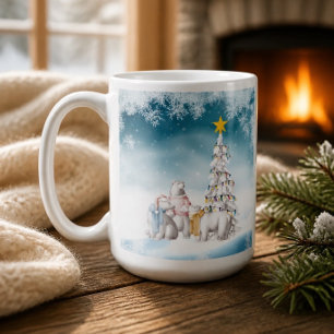 Caneca de Café Feliz Natal Urso Polar