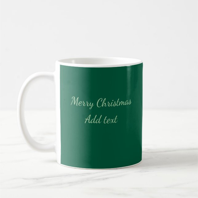 Caneca De Café Feliz Natal verde plano solo holida (Esquerda)