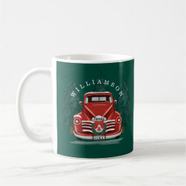 Caneca De Café Feliz Natal Vintage Red Truck Árvore de Natal
