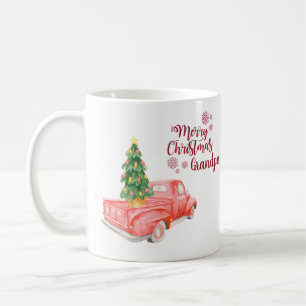 Caneca De Café Feliz Natal Vovô RED TRUCK Personalizado